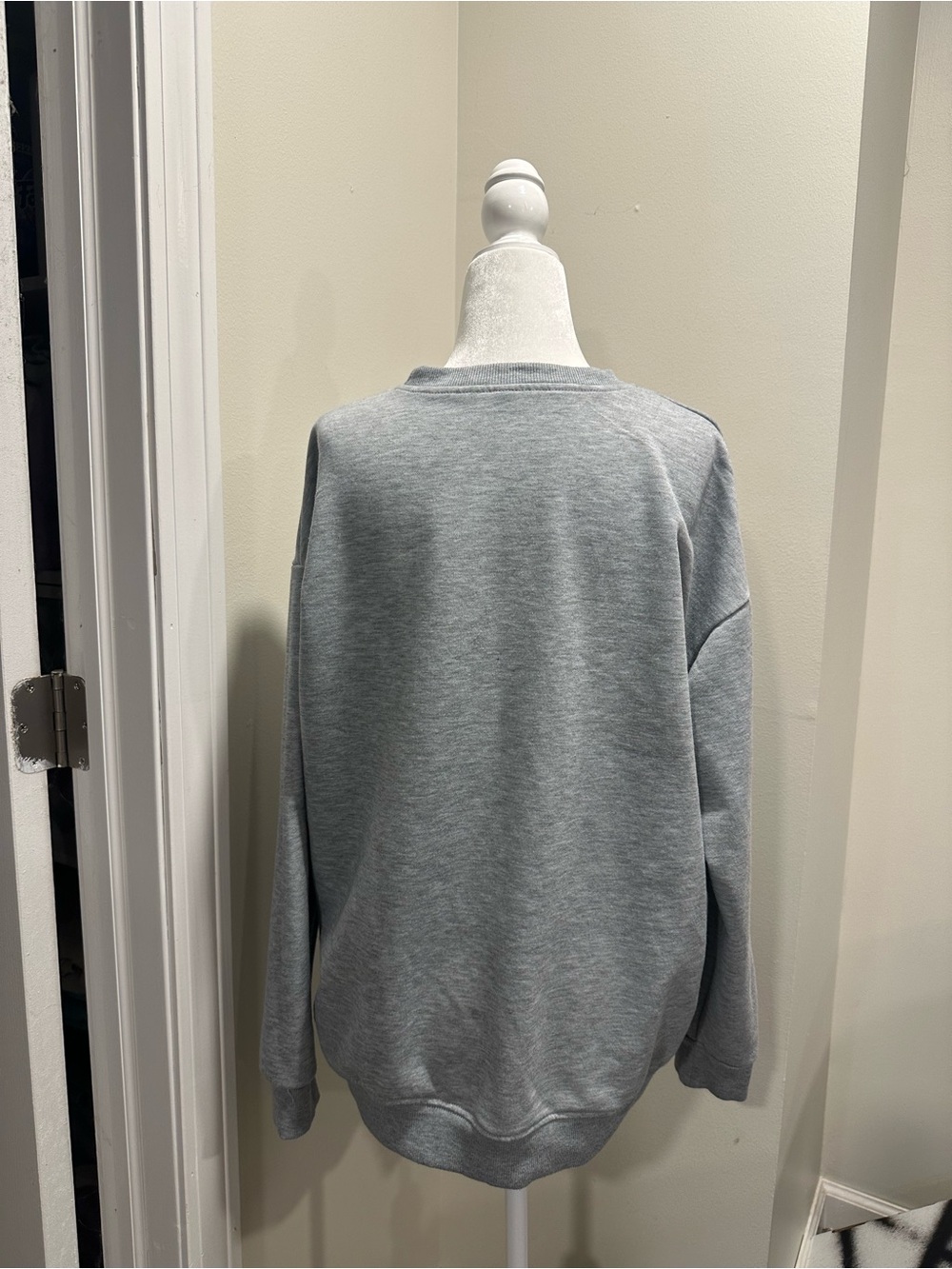 Gray Pink Bow Graphic Crewneck Sweatshirt XL Coquette - Picture 7 of 9